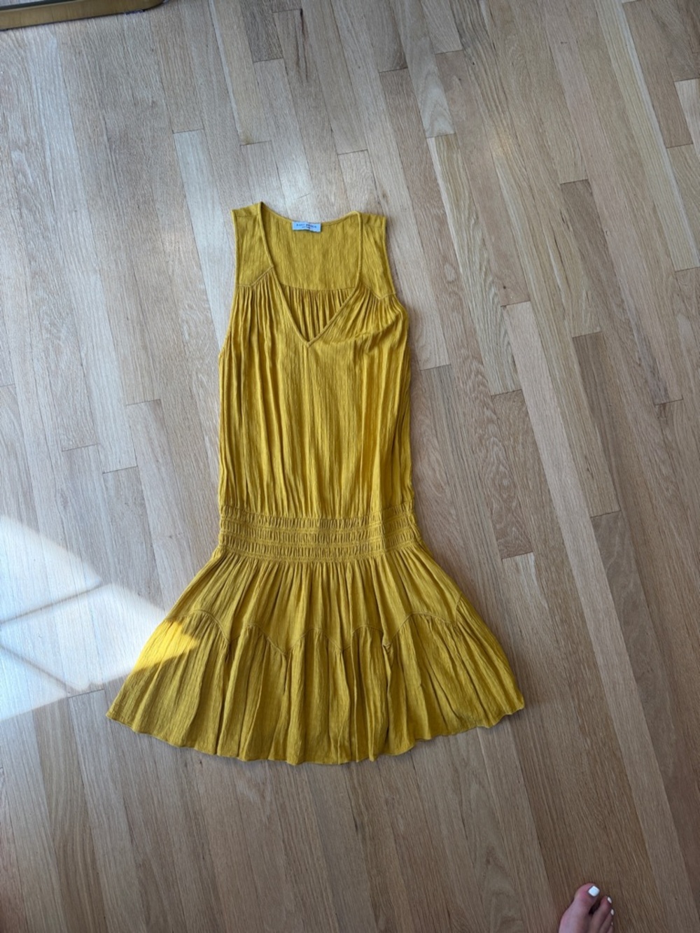 Ramy Brook Mustard Yellow Sleeveless V-Neck Mini Dress